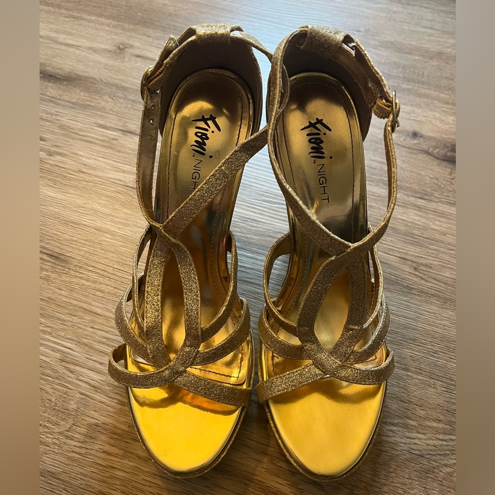Women’s Fioni Night Gold Glitter Strappy Heels